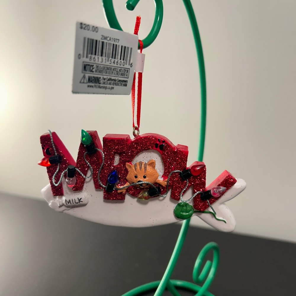 Cat “Meow” Christmas Ornament by KSA, Inc